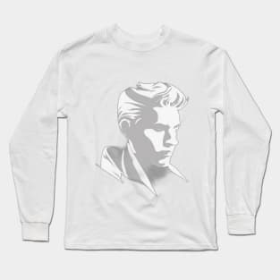 Enigmatic Silver Silhouette - Iconic Hair Style No. 606 Long Sleeve T-Shirt